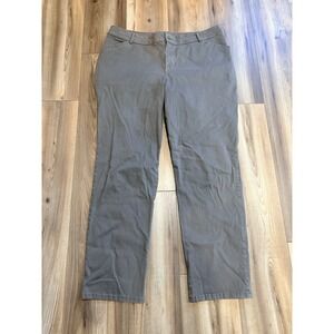 Lee Relaxed Fit Straight Leg Mid Rise Casual Pants Women's Sz 18W Long Gray